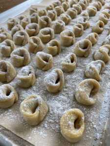 Photo by Tressa Dale/Peninsula Clarion
Mushroom and prosciutto tortellini are ready for freezing or boiling.