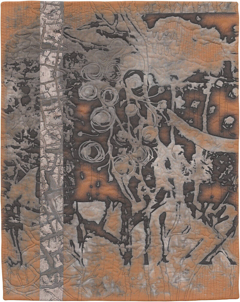 Plant Forms, a fiber quilt by Ree Nancarrow created in 2021, is on display at Bunnell Street Arts Center through May. Photo provided by Bunnell Street Arts Center