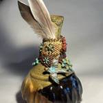 A beaded vase with feathers by Kathy Baldwin is on display at Ptarmigan Arts through May during their themed exhibit, Here a Bird, There a Bird, in Homer, Alaska. Photo provided by Ptarmigan Arts