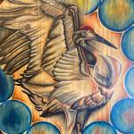 "Sandhill Crane," a acrylic on wood painting by Torie Rhyan, was painted in the winter of 2023. Photo provided by Torie Rhyan