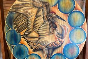 "Sandhill Crane," a acrylic on wood painting by Torie Rhyan, was painted in the winter of 2023. Photo provided by Torie Rhyan