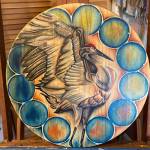 Sandhill Crane, a acrylic on wood painting by Torie Rhyan, was painted in the winter of 2023. Photo provided by Torie Rhyan