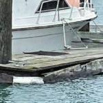 Photo provided by the City of Homer
An existing float, with damaged timber waler, rubboard and decking, is in need of repair on CC in the Homer Harbor.