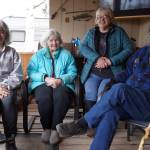 From left: Donna Anderson, Betty Stephenson, Sue Stephenson and Eddie Thomas gather for a photo at Dots Kenai River Fish Camp in Sterling, Alaska, on Saturday, May 4, 2024. (Jake Dye/Peninsula Clarion)