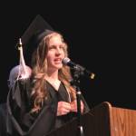 Connections Homeschool graduate Layla Triem addresses attendees at the schools commencement ceremony on Thursday, May 16, 2024 in Soldotna, Alaska. (Ashlyn OHara/Peninsula Clarion)