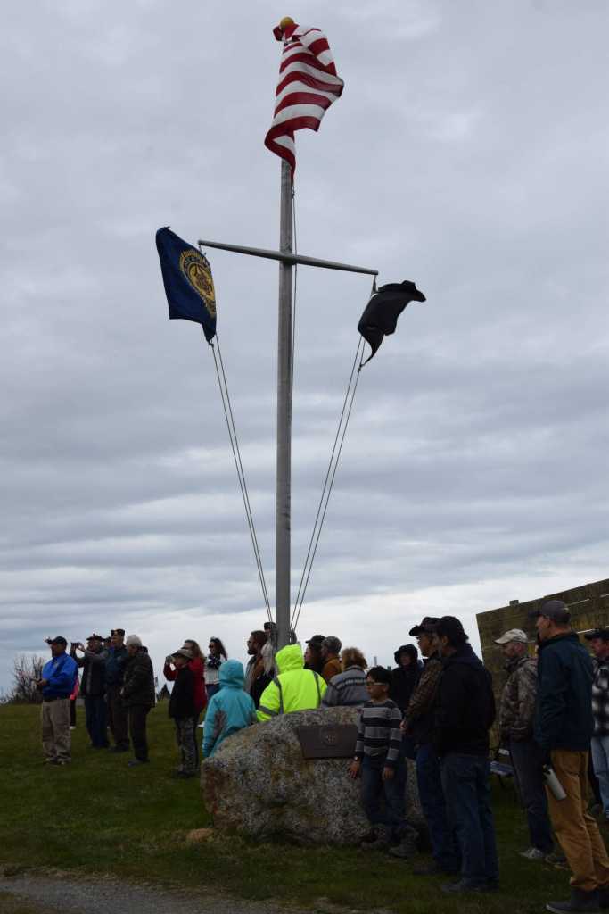 Community members gather at the American Legion Cemetery in Ninilchik, Alaska for a Memorial Day service conducted by the VFW Post 10221 and American Legion Posts 16 and 18 on Monday, May 27, 2024. (Delcenia Cosman/Homer News)