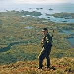 Calvin Fair, in his element, on Buck Mountain, above Chief Cove on Kodiak Island, in October 1986. His hunting partner and longtime friend Will Troyer captured this image while they were on one of the duos annual deer-hunting trips.