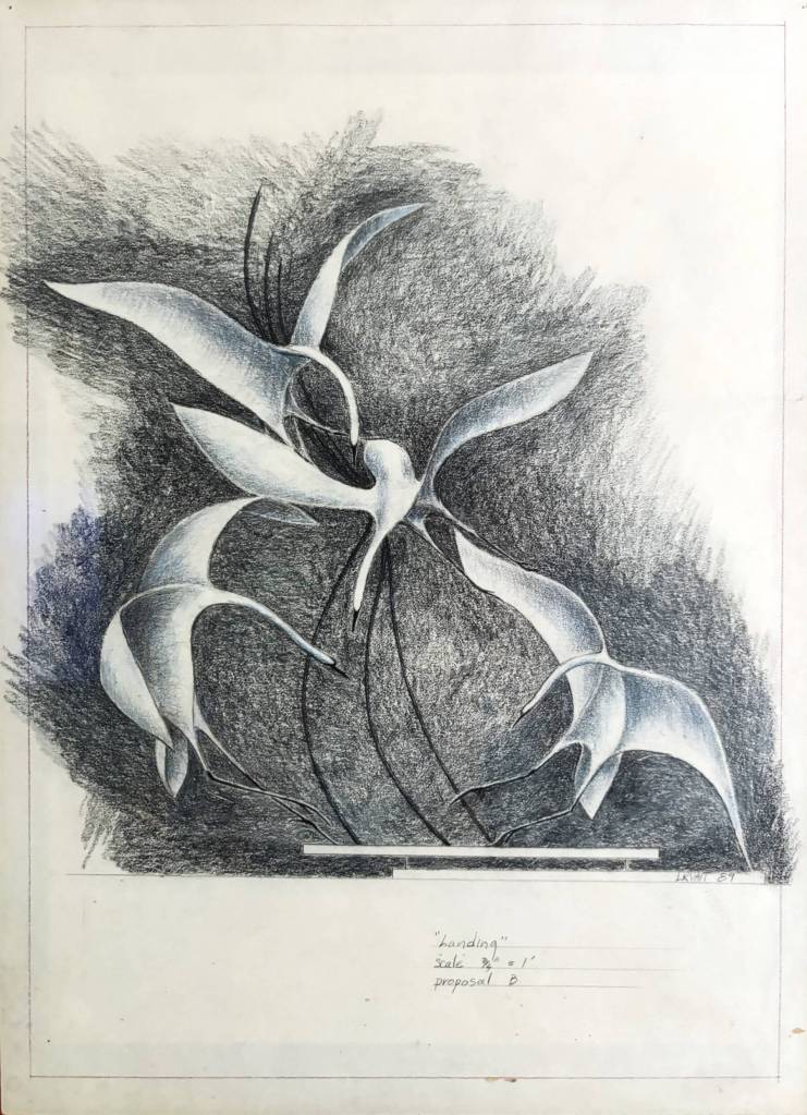 Landing, a sketch by Leo Vait, is on display in Ptarmigan Arts for First Friday on June 7, 2024 in Homer, Alaska. Photo provided by Ptarmigan Arts