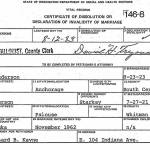 The 21-year marriage between Oscar and Velma Pederson was legally dissolved in August 1983 in Spokane County, Washington.