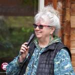 Bernadine Atchison, Tribal Council chair for the Kenaitze Indian Tribe, speaks during a reopening celebration for the Kbeq Cultural Heritage Interpretive Site near Cooper Landing, Alaska, on Friday, June 7, 2024. (Jake Dye/Peninsula Clarion)