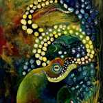 The Octopus, an epoxy, paint and clay painting by Aadya Gray, is a commission from February 2024. Photo provided by Aadya Gray