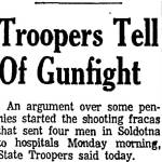 This is the opening paragraph of the Dec. 12, 1967, article about the shoot-out at the Hilltop Bar and Café. (Excerpt from the Anchorage Daily Times)