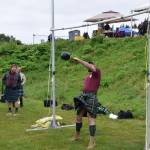 Jason Simmons participates in weight-over-bar event during the 12th annual Kachemak Bay Scottish Highland Games on Saturday, July 6, 2024, at Karen Hornaday Park in Homer, Alaska. (Delcenia Cosman/Homer News)