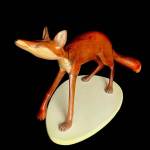 Nancys Fox is a red cedar, mahogany and concrete sculpture by Leo Vait. Photo by Linda Smogor