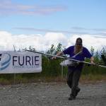 Jason Williams readies a drone for takeoff before a test flight for the use of beyond visual line of sight drone aircraft, at Furie Operating Alaskas central processing facility in Nikiski, Alaska, on Wednesday, July 10, 2024. (Jake Dye/Peninsula Clarion)