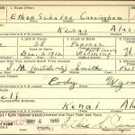In August 1941, when he signed this draft-registration card in Kenai, Ethen Cunningham had been a Kenai resident for only a year or so. By the end of January 1948, he would be dead.
