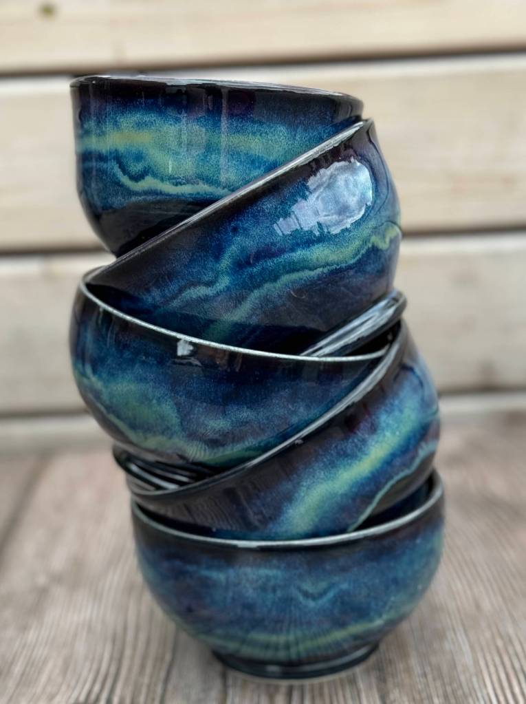 Rustic bowls by Haylie Travis are on display through August at the Art Shop Gallery in Homer, Alaska. Photo provided by the Art Shop Gallery