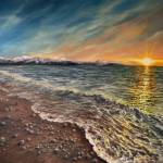 Bishops Beach, an oil painting by Jen DePesa, is on display through August in her exhibit, entitled Summer, at Grace Ridge Brewing in Homer, Alaska. Photo provided by Grace Ridge Brewing