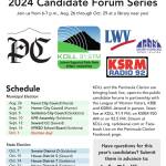 Flyer for the 2024 Candidate Forum Series by KDLL 91.9 FM and the Peninsula Clarion. (Ashlyn OHara/KDLL 91.9)