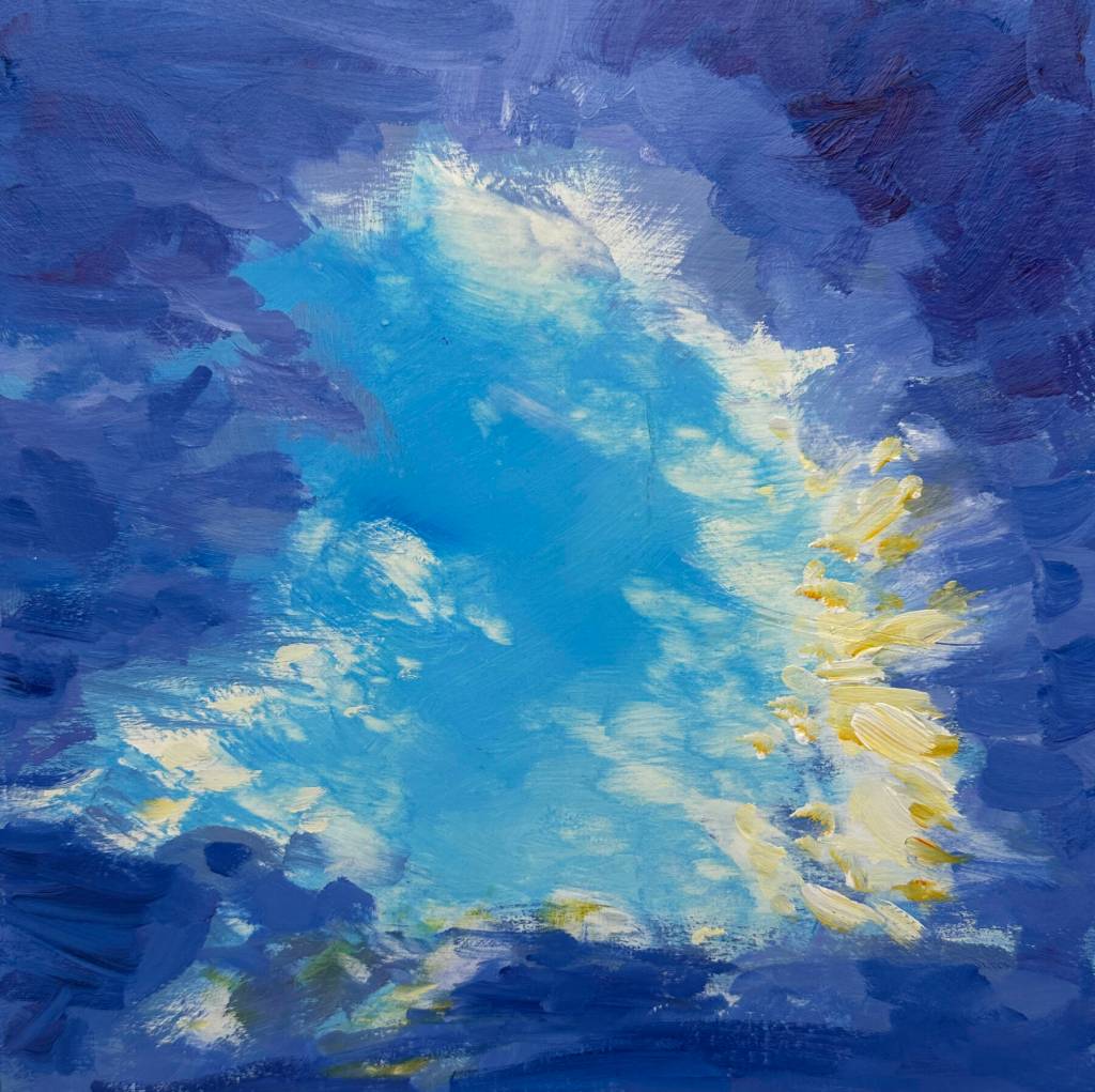 Hole in Clouds is an oil-on-panel painting by Asia Freeman on display through September at Bunnell Street Arts Center in Homer, Alaska. Photo provided by Bunnell Street Arts Center