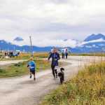 Lia Calhoun (right) and Hanin Calhoun (left) run along the Homer Spit trail during the second annual Run for Recovery on Saturday, Aug. 31, 2024, in Homer, Alaska. Photo by Andrew Tomey