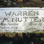 In the Hope Cemetery, the grave marker for Warren Melville Nutter contains errors in his birth year and his age. The illustration, however, captures his adventurous spirit. (Photo courtesy of findagrave.com)