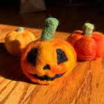 Pumpkin Trio is a felted sculpture by Jenna Gerrety, on display through October in her exhibit at Grace Ridge Brewing in Homer, Alaska. Photo provided by Grace Ridge Brewing