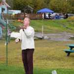 Kent Peterson, visiting from Soldotna, puts on a juggling show at Ye Olde Harvest Festival at Karen Hornaday Park on Saturday, Oct. 5, 2024, in Homer, Alaska. (Delcenia Cosman/Homer News)