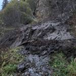 Heavy rains on Friday, Oct. 11, 2024, caused mudslides to wash out a portion of Diamond Creek Trail, located approximately 4 miles north of Homer, and closing the trail until further notice. Photo by Eric Clarke