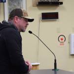 Eric Engebretsen, owner of Bay Weld Boats, provides public comments to the Planning Commission on Doyon, Limiteds revised application for the Lighthouse Village redevelopment during a special meeting on Wednesday, Oct. 16, 2024, in Homer, Alaska. (Delcenia Cosman/Homer News)