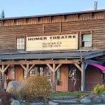 The marquee at the former Homer Theatre, soon to be the Porcupine Theatre, reads Theater now with very few ghosts on Tuesday, Oct. 22, 2024, in Homer, Alaska. (Delcenia Cosman/Homer News)