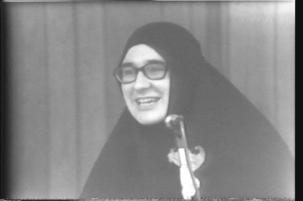 Sister Victoria, a Russian Orthodox nun, speaks at the first Kenai Peninsula history conference held at Kenai Central High School on Nov. 7-8, 1974<ins>, in Kenai, Alaska</ins>. Photo provided by Shana Loshbaugh