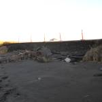 Erosion damage caused on the Homer Spit Road by a severe storm event in October is photographed on Thursday, Oct. 17, 2024 in Homer, Alaska. Photo by Bryan Hawkins