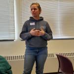 Homer Mayor Rachel Lord answers audience questions following the State of the City address on Tuesday, Nov. 12, 2024, in Homer, Alaska. (Delcenia Cosman/Homer News)