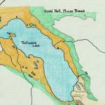 This map of Tustumena Lake was created in 1975 by John Dolph as he planned an Alaska adventureand delayed honeymoonfor himself and his wife Kerri. On the upper end of the lake, Dolph had penciled in two prospective camping sites. (Map courtesy of Kerri Copper)