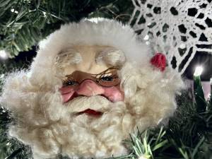 A cherished jolly Santa head ornament from the Baisden Christmas tree. (Photo provided)