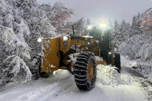 City of Homer Public Works employee Andrew Williamson plows city roads during the snow storm that occurred on Friday, Dec. 13, 2024, in Homer, Alaska. Photo courtesy of Mike Zelinski