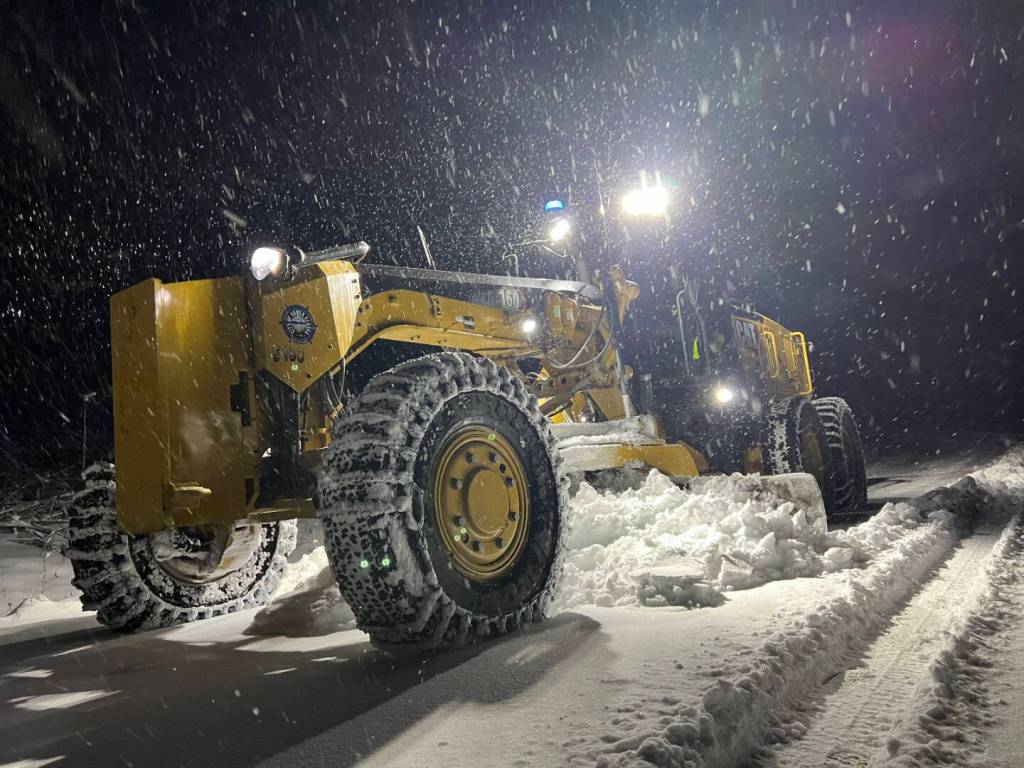 City of Homer Public Works employee Andrew Williamson plows city roads during the snow storm that occurred on Friday, Dec. 13, 2024, in Homer, Alaska. Photo courtesy of Mike Zelinski