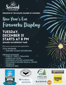 A poster for the Seward Chamber of Commerce's New Year's Eve Fireworks Display. (Provided by Seward Chamber of Commerce)