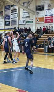 Preston Stonislov, 10, shoots in the Mariner alumni game Saturday<ins>, Dec. 21, 2024,</ins> in the Homer High School Gym. Emilie Springer/ Homer News
