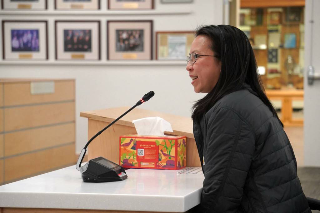 Soldotna Director of Economic Development and Planning Linda Mitchell speaks during a meeting of the Kenai Peninsula Borough Tourism Industry Working Group in Soldotna, Alaska, on Wednesday, Dec. 18, 2024. (Jake Dye/Peninsula Clarion)