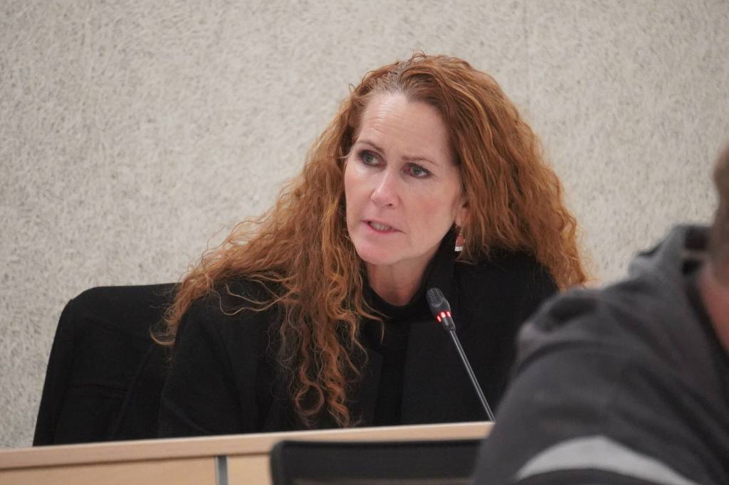Member Carol Fraser speaks during a meeting of the Kenai Peninsula Borough Tourism Industry Working Group in Soldotna, Alaska, on Wednesday, Dec. 18, 2024. (Jake Dye/Peninsula Clarion)