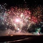 Fireworks light up Mariner Park during the seventh annual crowdfunded New Year's Eve Fireworks Fantastical on Tuesday, Dec. 31, 2024, on the Homer Spit in Homer, Alaska. (Delcenia Cosman/Homer News)