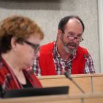 Tim Daugharty speaks during a meeting of the Kenai Peninsula Borough School District Board of Education in Soldotna, Alaska, on Monday, Jan. 13, 2025. (Jake Dye/Peninsula Clarion)