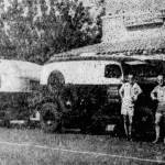 The Palm Springs Limelight-News used this photo in 1946 to announce the start of the Alaska Photographic Expedition, guided by Keith McCullagh (left) for his expedition partner and photographer, Harry Reed.