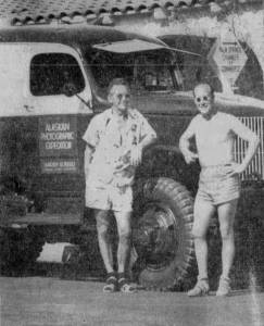 This photograph of Keith McCullagh (left) and photographer Harry Reed in Palm Springs, California, accompanied an article in the Desert Sun in May 1946 describing the pairs upcoming Alaska Photographic Expedition.