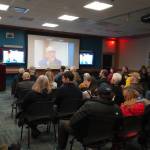 Retiring Kenai National Wildlife Refuge Manager Andy Loranger speaks on his career during a retirement event at the Kenai National Wildlife Refuge Visitor Center near Soldotna, Alaska, on Tuesday, Jan. 21, 2025. (Jake Dye/Peninsula Clarion)