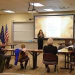 Members of Pier One Theatres Mud Bay Bards prepare to record some of Shakespeares love sonnets on Jan. 21, 2025, at Kachemak Bay Campus in Homer, Alaska, that will be played on KBBIs production of Shakespeare Sonnet A Day, throughout February. (Chloe Pleznac/Homer News)