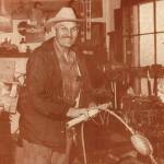 Poopdeck Platt, mending a fishing net, was featured in January in the 1985 Caldwell-Rosen Homer Calendar.