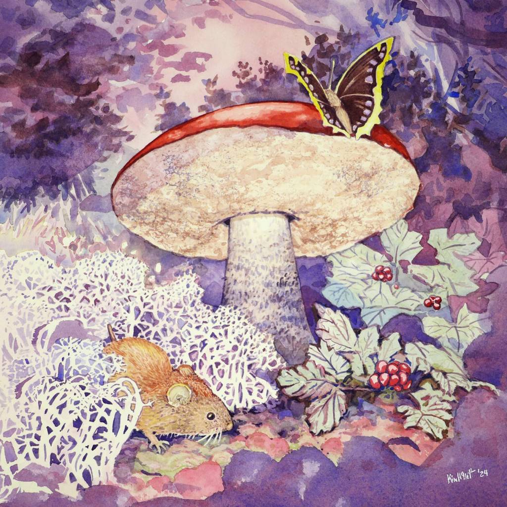 Fantastic Fen is a watercolor painting by Kim McNett, on display in her solo exhibit through February at Bunnell Street Arts Center in Homer, Alaska. Photo provided by Kim McNett